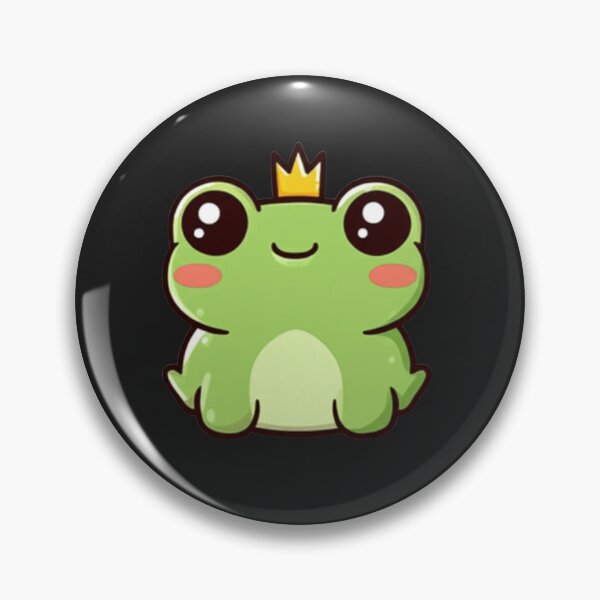 Artikelvorschau, Lustiger Chibi-Frosch mit goldener Krone – süßes Kawaii-Cartoon-Design entworfen und verkauft von ColorSplash123.