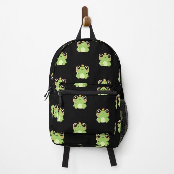 Item preview, Funny Chibi Frog with Golden Crown – Cute Kawaii Cartoon Design designed and sold by ColorSplash123.