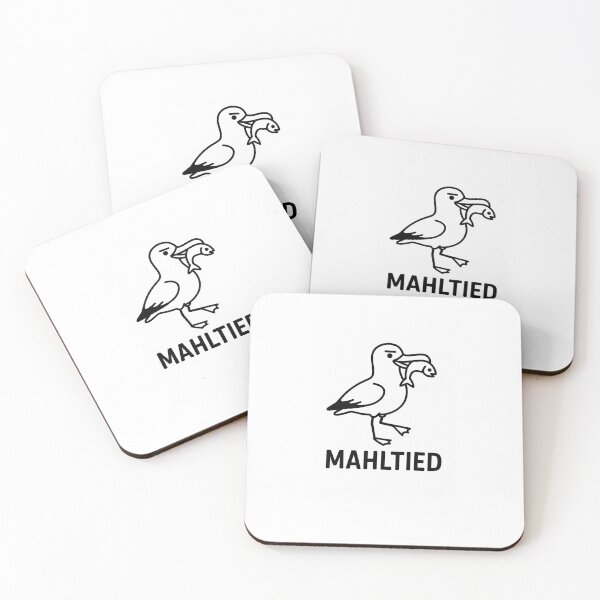 Artikelvorschau, „Mahltied Möwe – Lustiges Nordsee Design in Schwarz-Weiß“ entworfen und verkauft von Fies-und-Fein.