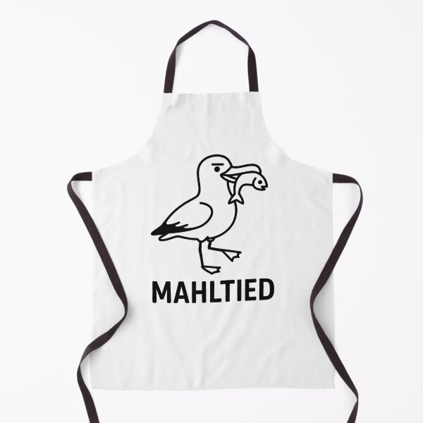 Item preview, “Mahltied Seagull – Funny North Sea design in black and white” designed and sold by Fies-und-Fein.