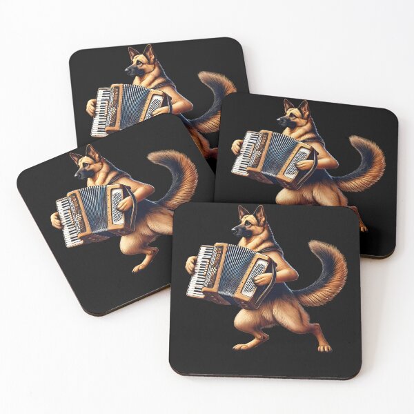 Item preview, German Shepherd Playing Accordion Player Dog Lover designed and sold by Kimberley King Art  King Art.