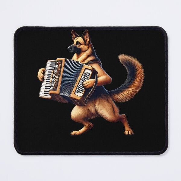 Item preview, German Shepherd Playing Accordion Player Dog Lover designed and sold by Kimberley King Art King Art.