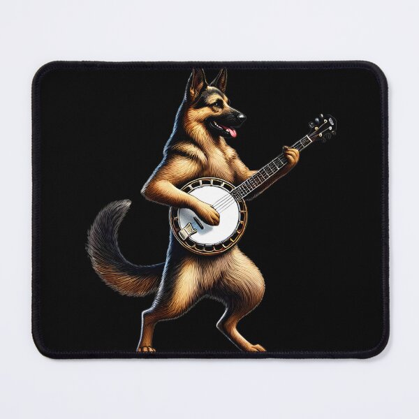 Item preview, German Shepherd Playing Banjo Player Dog Lover designed and sold by Kimberley King Art King Art.