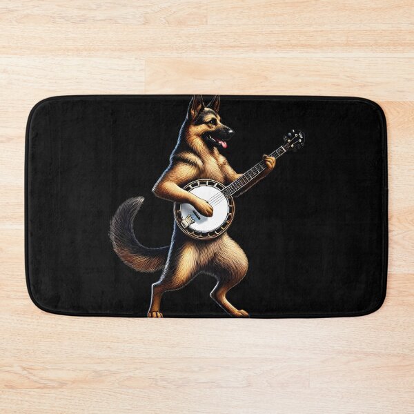 Item preview, German Shepherd Playing Banjo Player Dog Lover designed and sold by Kimberley King Art  King Art.