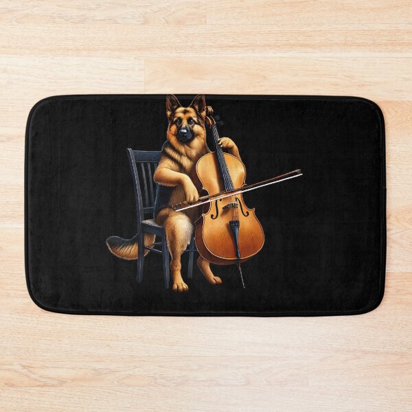 Item preview, German Shepherd Playing Cello Player Dog Lover designed and sold by Kimberley King Art  King Art.