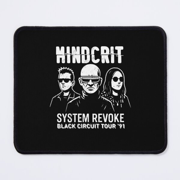Item preview, Mindcrit – Black Circuit Tour '91 Motif | Fictional industrial band motif | 90s cyberpunk merch designed and sold by Dreamland Dept..