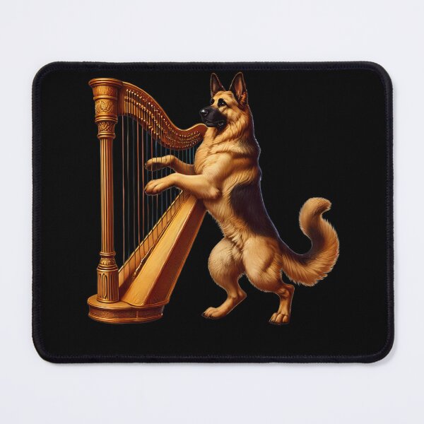 Item preview, German Shepherd Playing Harp Player Dog Lover designed and sold by Kimberley King Art King Art.