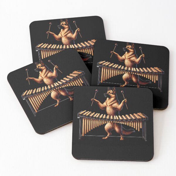 Item preview, German Shepherd Playing Marimba Player Dog Lover designed and sold by Kimberley King Art  King Art.