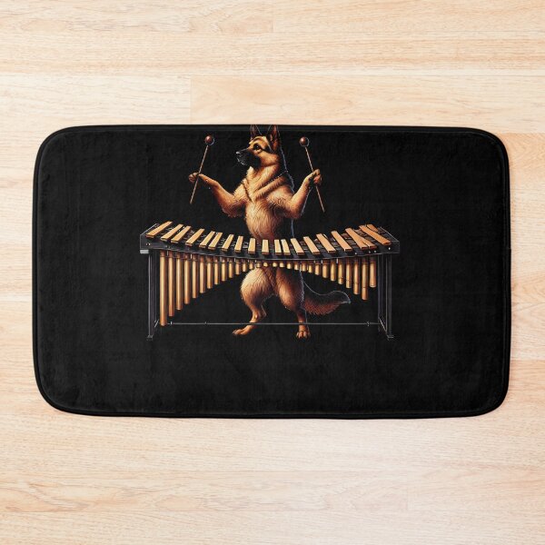 Item preview, German Shepherd Playing Marimba Player Dog Lover designed and sold by Kimberley King Art  King Art.