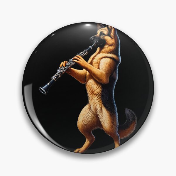 Item preview, German Shepherd Playing Oboe Player Dog Lover designed and sold by Kimberley King Art  King Art.