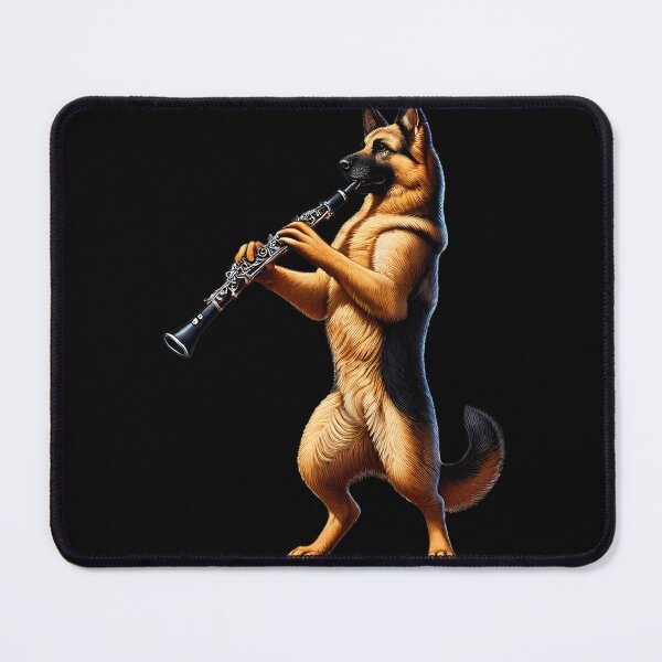 Item preview, German Shepherd Playing Oboe Player Dog Lover designed and sold by Kimberley King Art  King Art.