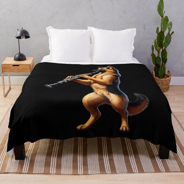 Item preview, German Shepherd Playing Oboe Player Dog Lover designed and sold by Kimberley King Art  King Art.