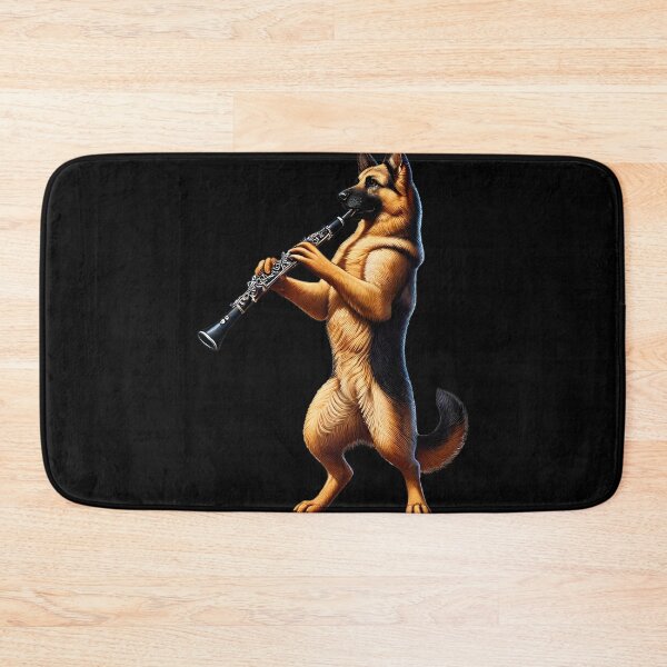 Item preview, German Shepherd Playing Oboe Player Dog Lover designed and sold by Kimberley King Art  King Art.