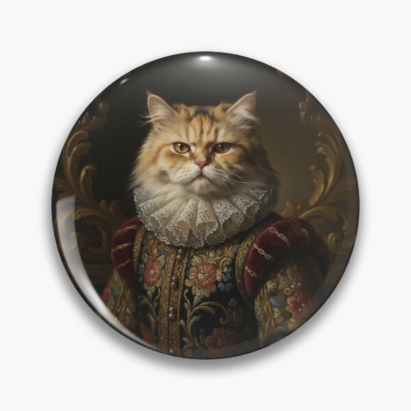 Item preview, Baroque Persian Cat: Regal Historic Portrait designed and sold by Custom-Arts-AI.