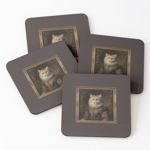 Item preview, Baroque Persian Cat: Regal Historic Portrait designed and sold by Custom-Arts-AI.