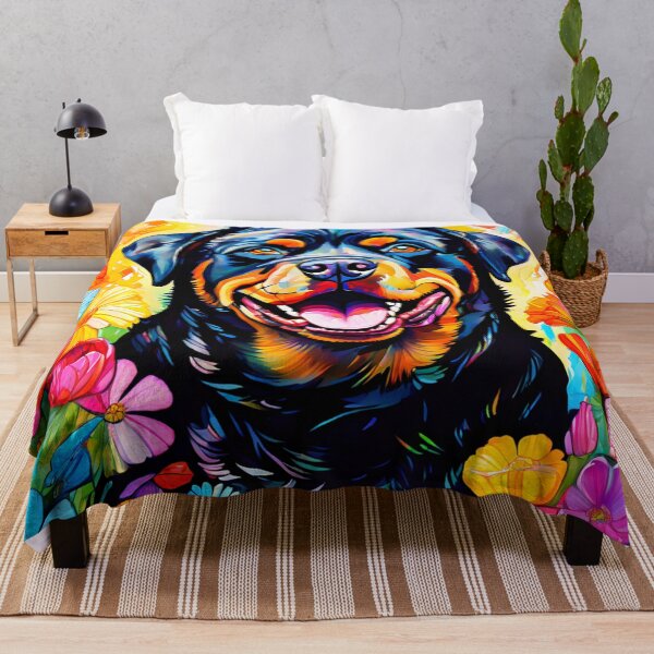 Item preview, Vibrant Rottweiler in Flower Garden designed and sold by Wags & Tails.