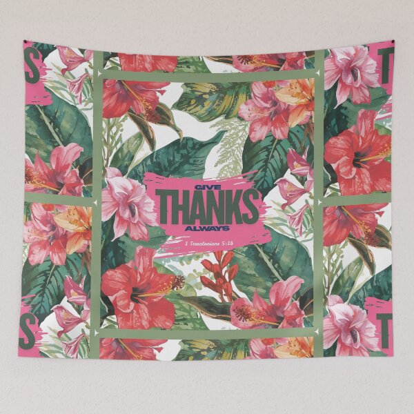 Item preview, Give Thanks Always – Inspirational Bible Verse Botanical Watercolor Design designed and sold by Ausra789.