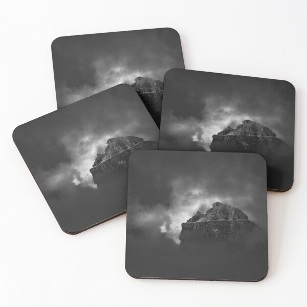 Item preview, Dolomites Mountain Peak in Clouds Black and White designed and sold by RastislavS.