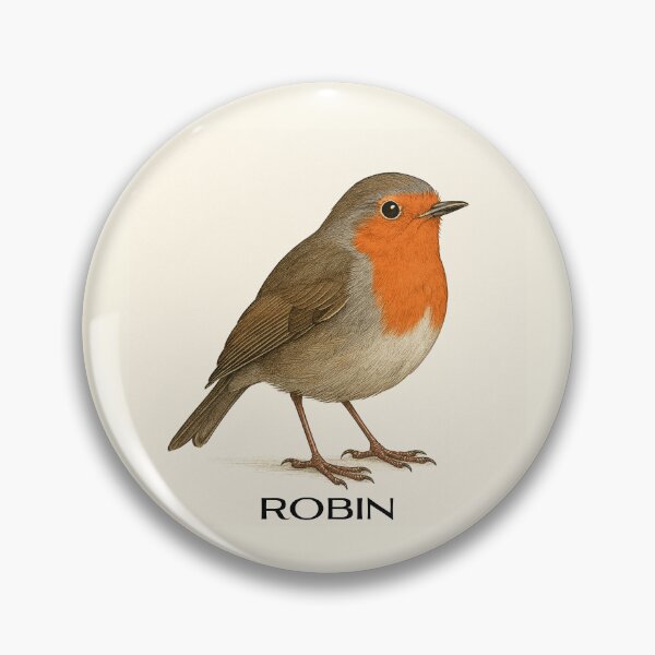 Item preview, European Robin – Vintage Field Guide Style Bird Illustration for Nature Lovers & Forest School designed and sold by The Digital Compass.