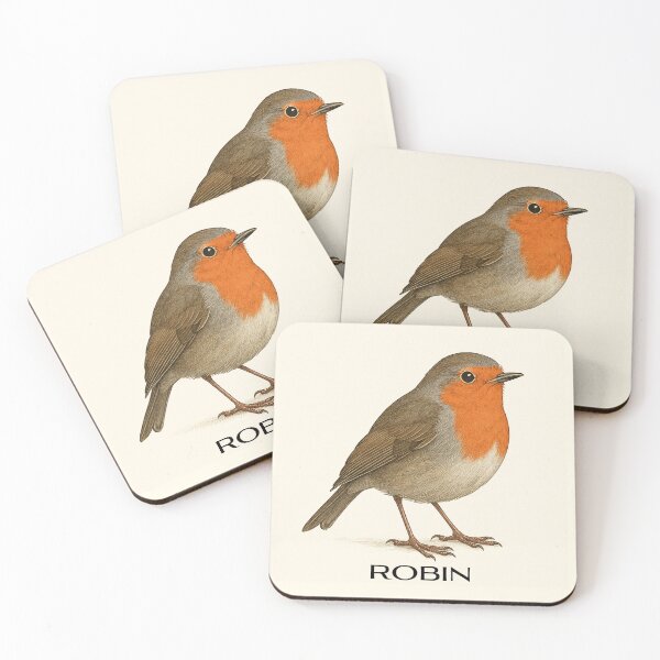 Item preview, European Robin – Vintage Field Guide Style Bird Illustration for Nature Lovers & Forest School designed and sold by The Digital Compass.