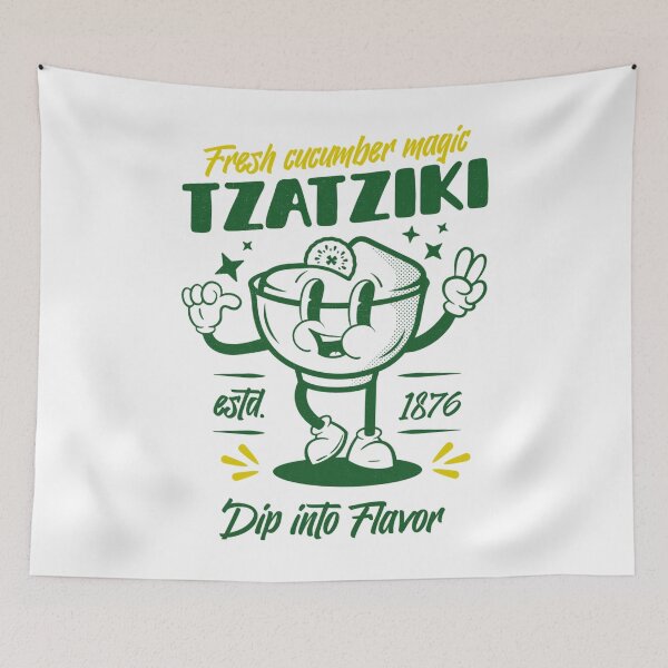 Item preview, Greek Tzatziki Retro Mascot designed and sold by SamanthaSy9.