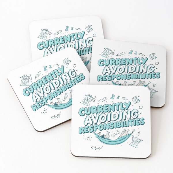 Item preview, Currently Avoiding Responsibilities – Relatable Funny Quote for Lazy Days & Overthinkers designed and sold by SnarkyTextStudiO.