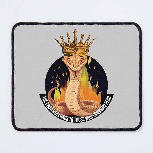 Item preview, King Cobra in Fire with Crown Quote Art – The Crown Belongs to Those Who Command Fear designed and sold by ArtsyExplorer.