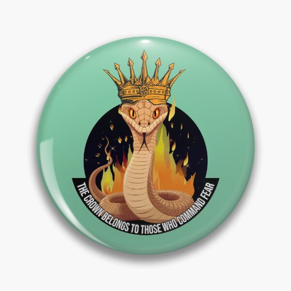 Item preview, King Cobra in Fire with Crown Quote Art – The Crown Belongs to Those Who Command Fear designed and sold by ArtsyExplorer.