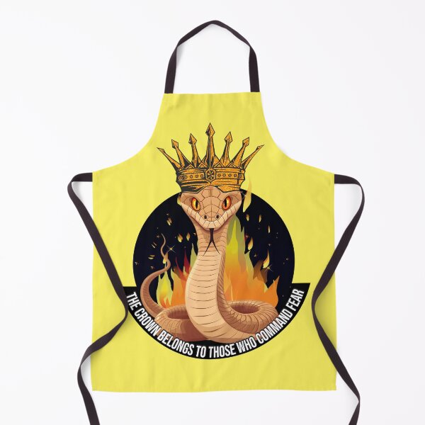 Item preview, King Cobra in Fire with Crown Quote Art – The Crown Belongs to Those Who Command Fear designed and sold by ArtsyExplorer.