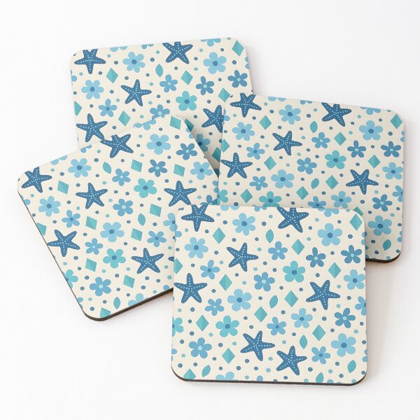 Item preview, Seaside Starfish and Floral Pattern designed and sold by Tekthapa.