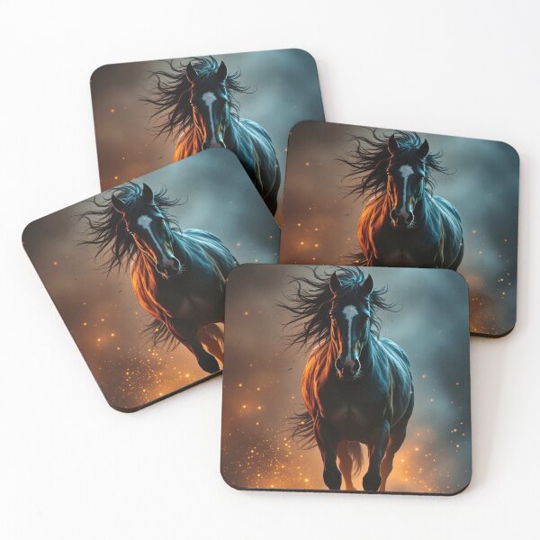 Item preview, Majestic Horse Galloping Through Fiery Landscape with Dramatic Lighting designed and sold by KanDa-Shop.