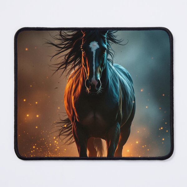 Item preview, Majestic Horse Galloping Through Fiery Landscape with Dramatic Lighting designed and sold by KanDa-Shop.