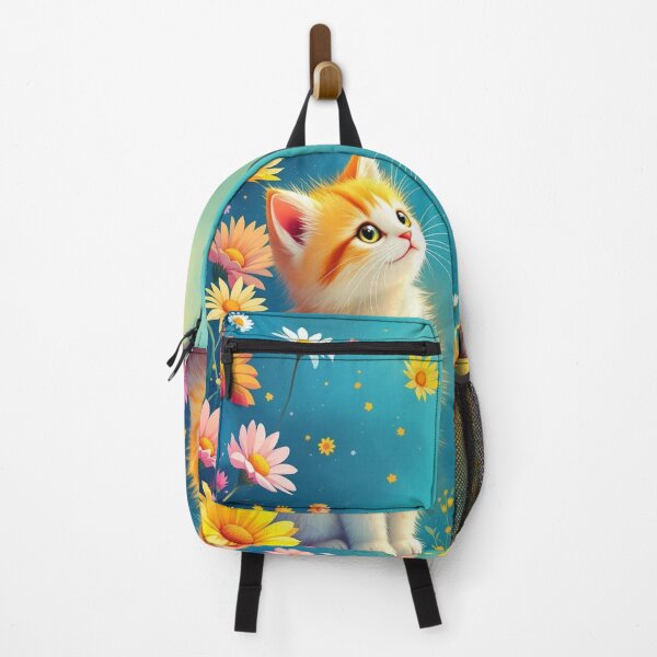 Item preview, Adorable Kittens Surrounded by Vibrant Flowers Under a Radiant Sunlight designed and sold by KanDa-Shop.