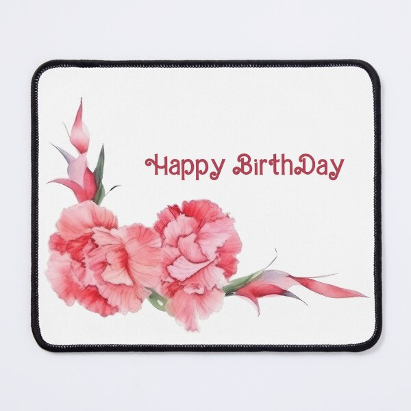 Item preview, Happy BirthDay – Pastel Carnation Floral Greeting designed and sold by EmeraldeaArt.