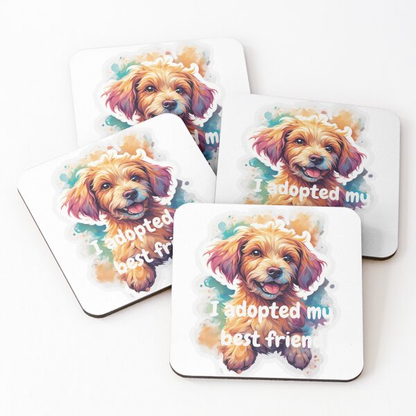 Item preview, "I Adopted My Best Friend - Cute Dog Sticker" designed and sold by Cosmic Grahics.
