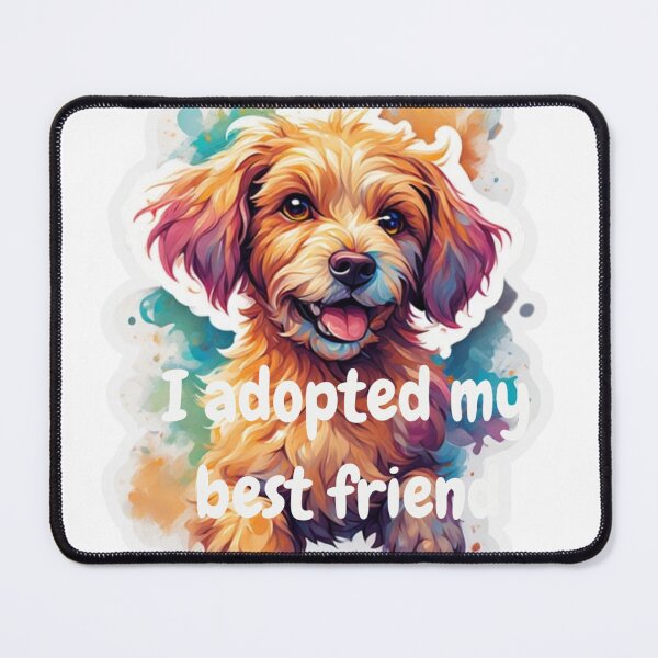 Item preview, "I Adopted My Best Friend - Cute Dog Sticker" designed and sold by Cosmic Grahics.