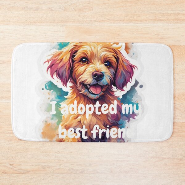 Item preview, "I Adopted My Best Friend - Cute Dog Sticker" designed and sold by Cosmic Grahics.