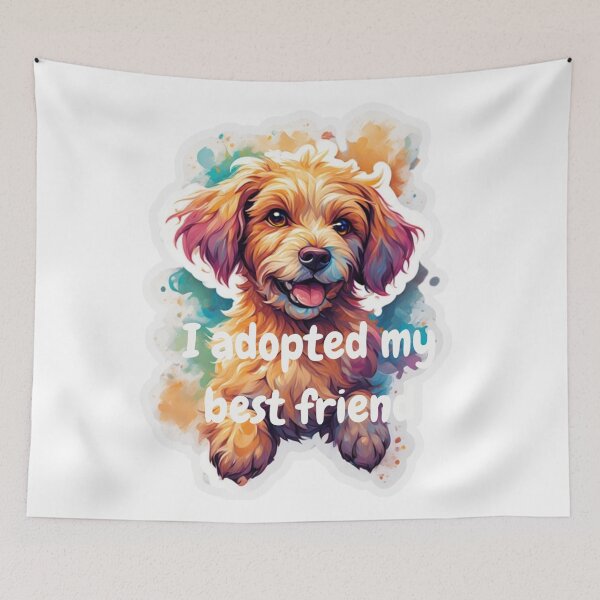 Item preview, "I Adopted My Best Friend - Cute Dog Sticker" designed and sold by Cosmic Grahics.