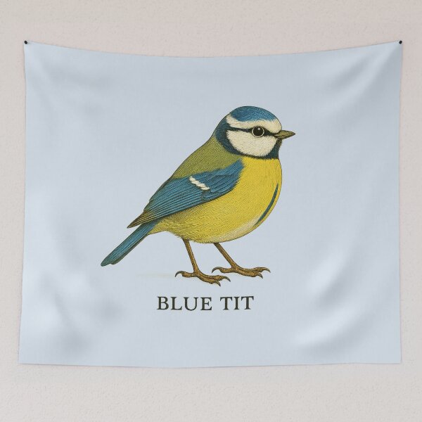 Item preview, Blue Tit – Vintage Field Guide Style Bird Illustration for Nature Lovers & Forest School designed and sold by The Digital Compass.