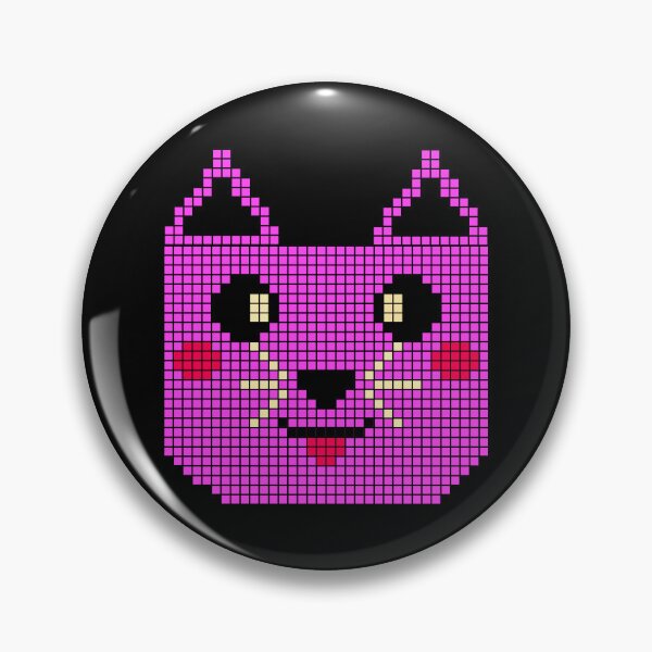 Item preview, Cute Pixel Cat Face – Retro 8-Bit Pink Kitty  designed and sold by SamartkitDesign.