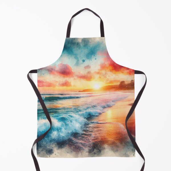 Item preview, Sunset Serenity Dreamy Watercolor Beach Landscape designed and sold by LuminShadowArt.