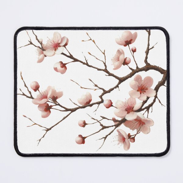 Item preview, Branch of Blossoming Pink Flowers Isolated on Black Background designed and sold by KanDa-Shop.