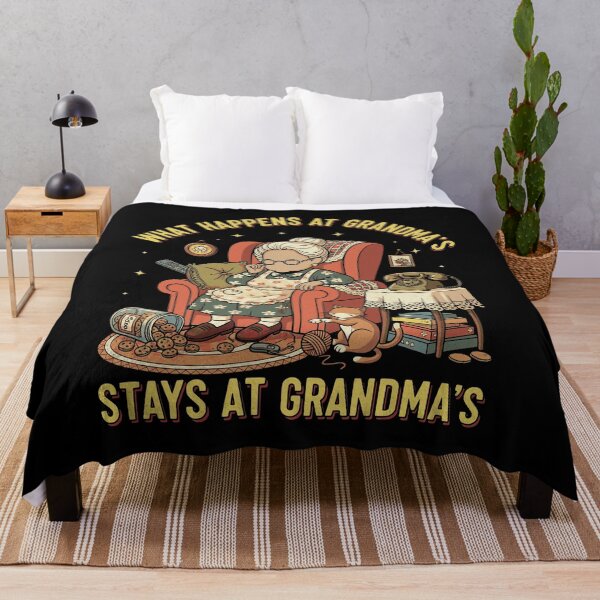 Item preview, AUG-168 What Happens At Grandma's Stays At Grandma's | Funny Retro Grandma Gift designed and sold by noberic.
