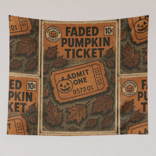 Item preview, Halloween Ephemera Cover Art: Faded pumpkin ticket designed and sold by bapupa.