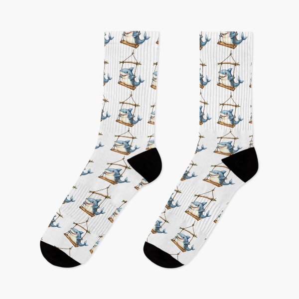 Item preview, Cute Baby Shark on a Swing – Adorable Ocean Design designed and sold by pixeldizajn.
