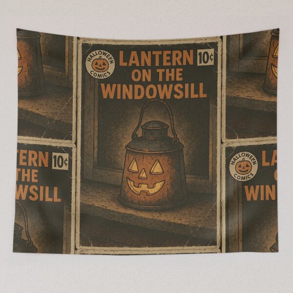 Item preview, Halloween Ephemera Cover Art: Lantern on the windowsill designed and sold by bapupa.