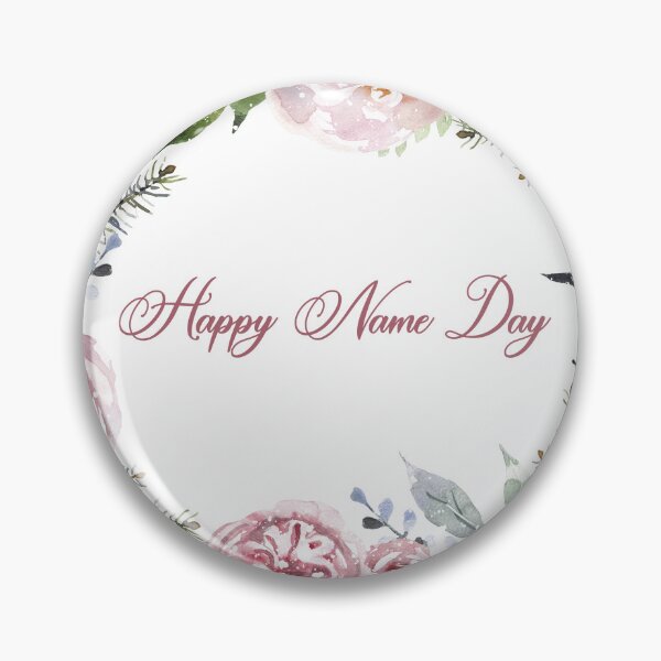 Item preview, Happy Name Day – Pastel Pink Roses Watercolor Frame designed and sold by EmeraldeaArt.