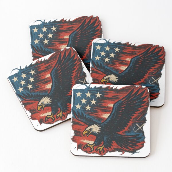 Item preview, American Bald Eagle and Flag” designed and sold by matsu-oki.