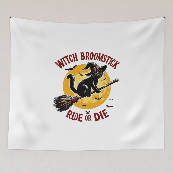 Item preview, Witch Cat, Halloween Broomstick Witch Cat designed and sold by devonclemon.
