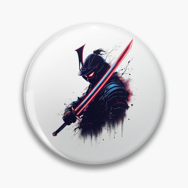 Item preview, Cyber Samurai ⚡ Neon Katana Splash Art T-Shirt designed and sold by SajQ.